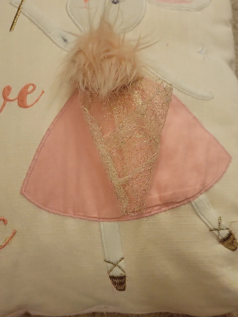 Mon-Ami Whimsical 'Believe in Magic' 3D Decorative Pillow. *STAINS AS PICTURED.